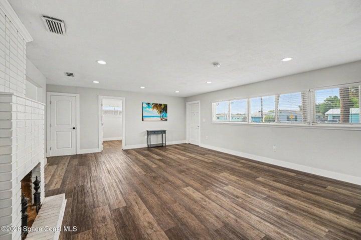 Living room with fire place
