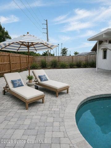 Virtually staged patio and possible plants