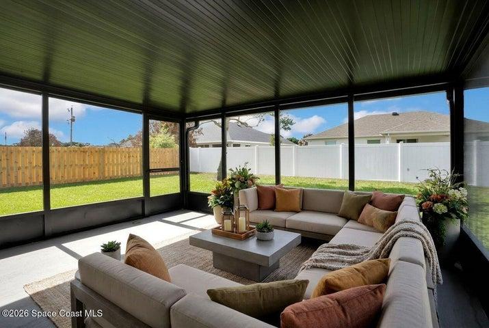 Screened Rear Porch - (Virtually Staged)