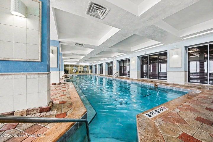 indoor pool with two spa