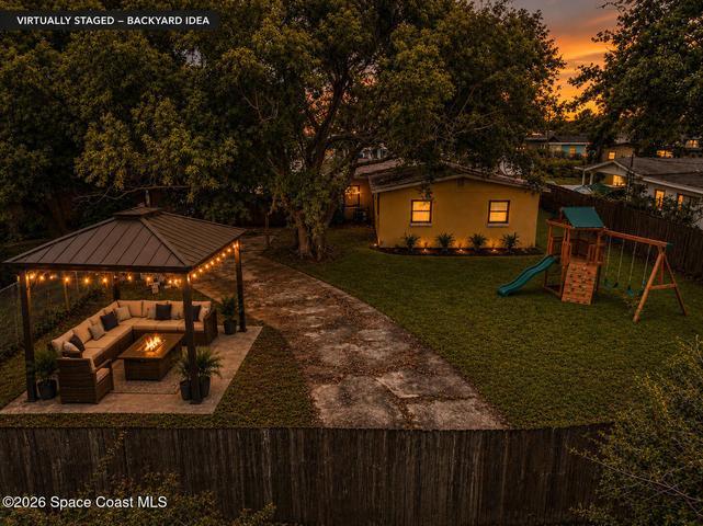 So many possibilities with this large backyard