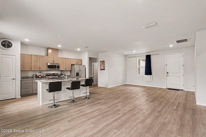 View of Living Area & Kitchen.