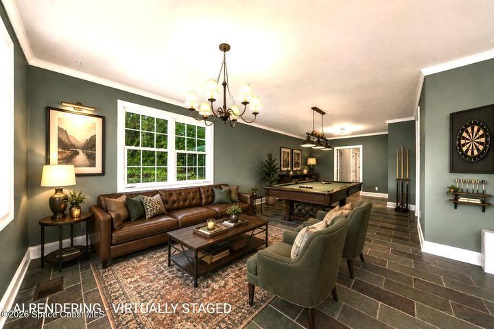 Virtually Staged Family Room