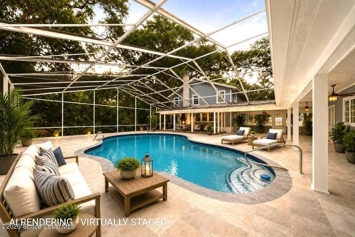Virtually Staged Pool Area