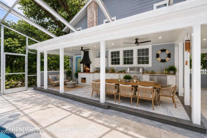 Virtually Staged Summer Kitchen