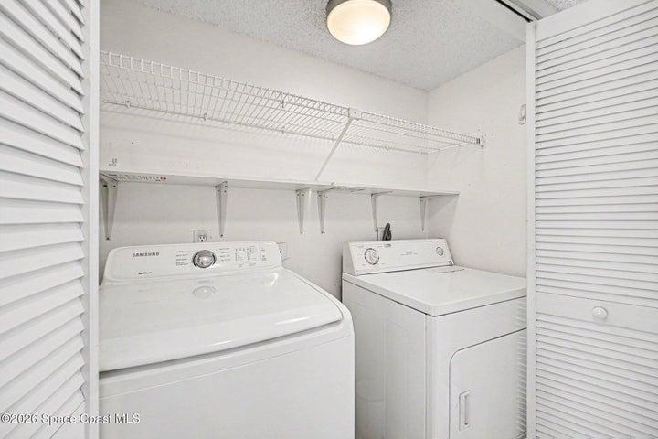 The condo comes with in-unit washer and dryer.