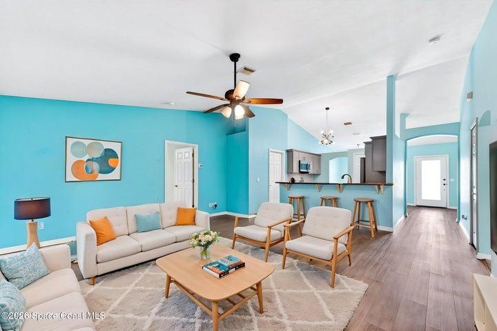 Virtually staged living area