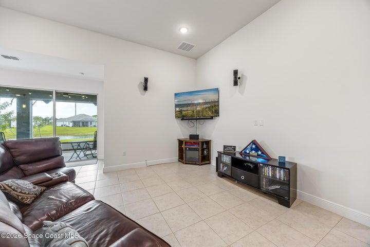 Living area and view of slider