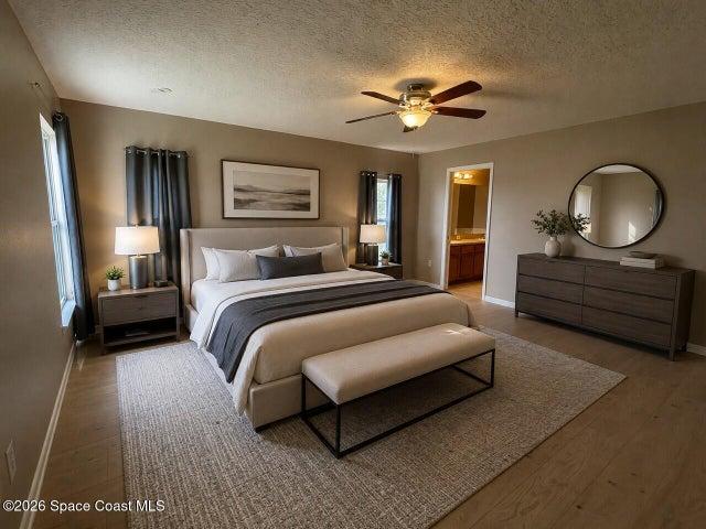 Virtually Staged Primary Bedroom