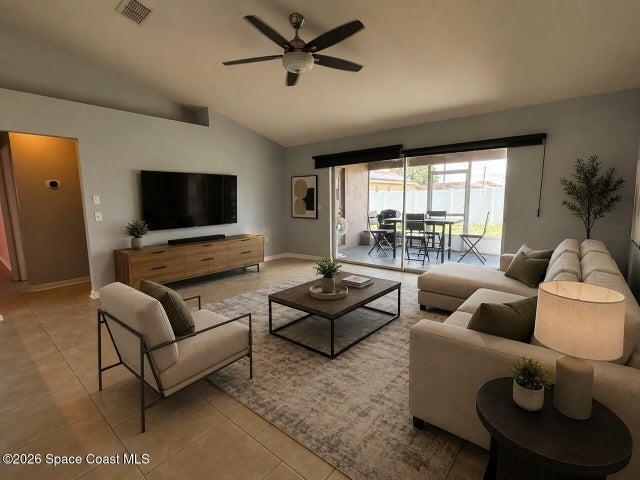 Virtually Staged Living Room