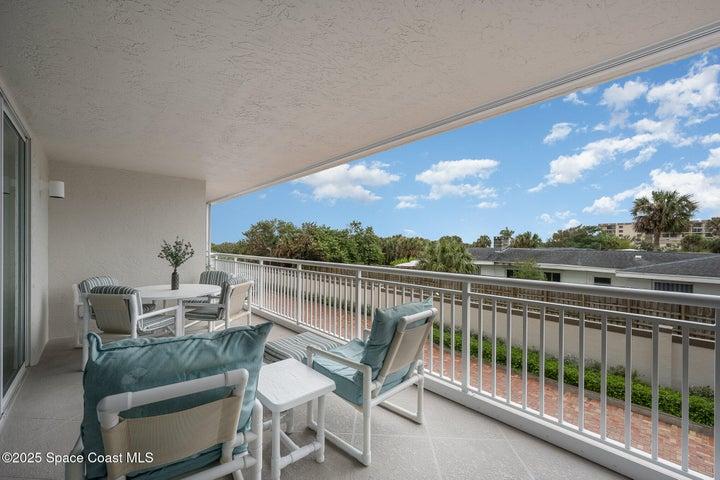 Covered Balcony with Ocean View.