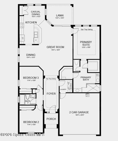 Floor Plan - Additional Highlights Include: 8' interior doors, pendant light pkg, and stainless steel undermount single bowl kitchen sink