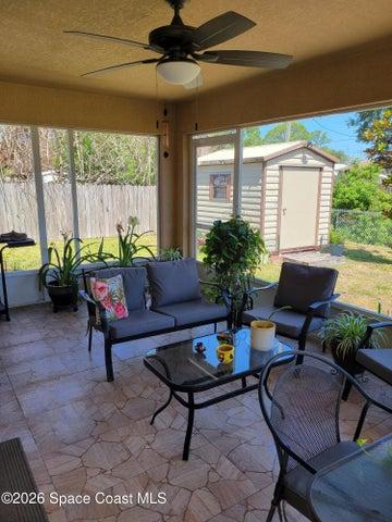 back porch and shed outside