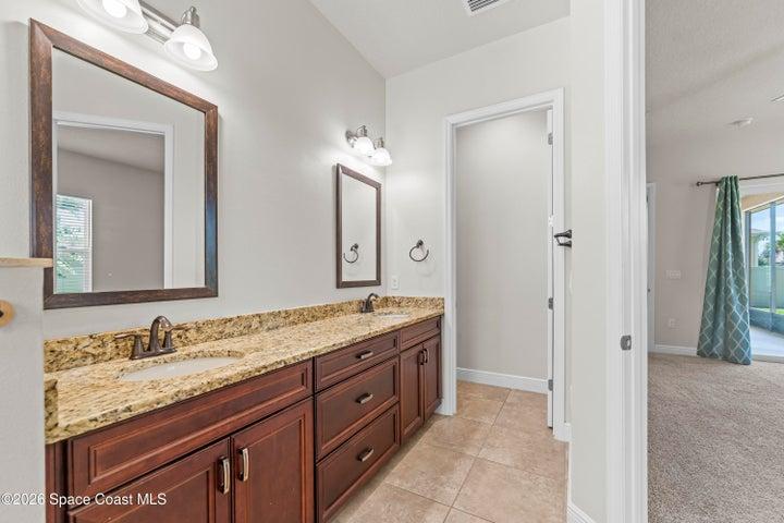 Primary bathroom with double sinks