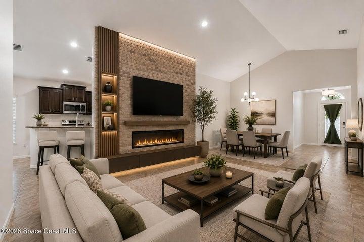 AI STAGED living room