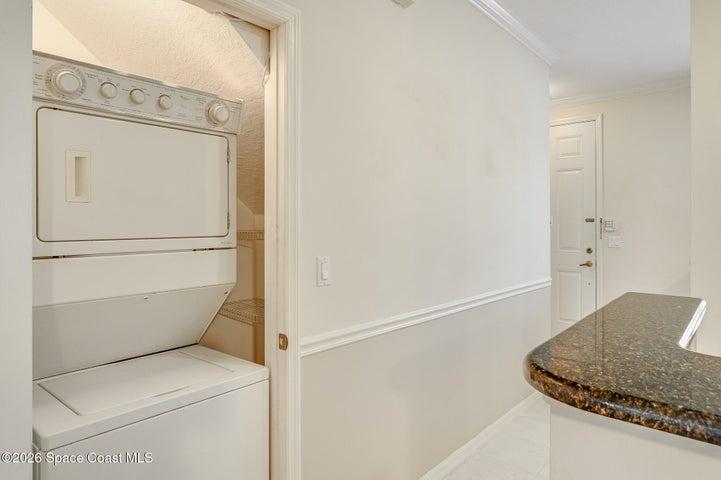 stackable wash/dryer off the kitchen ground floor