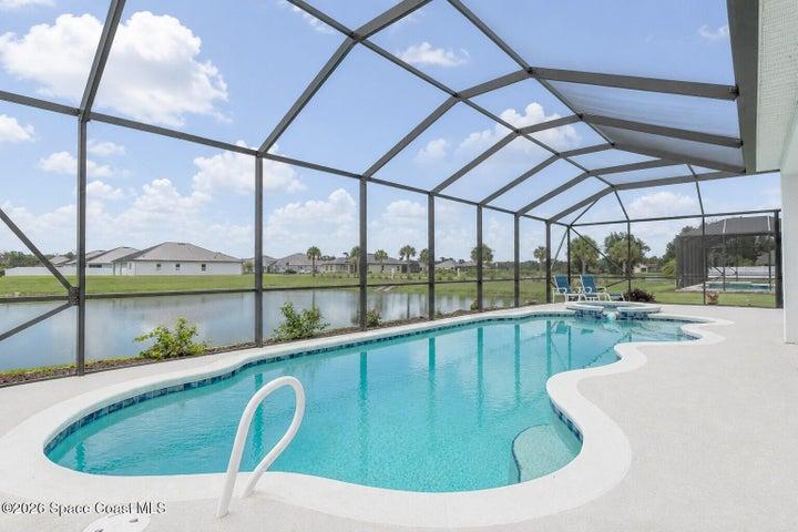 Pool with beautiful water view