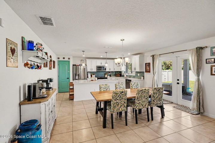 Dining is open to kitchen