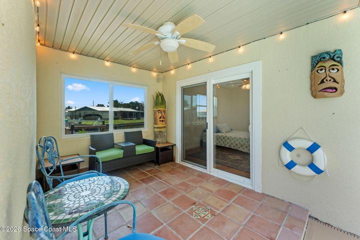 Covered patio area on pool deck. Sliders to ADU/ In-law suite