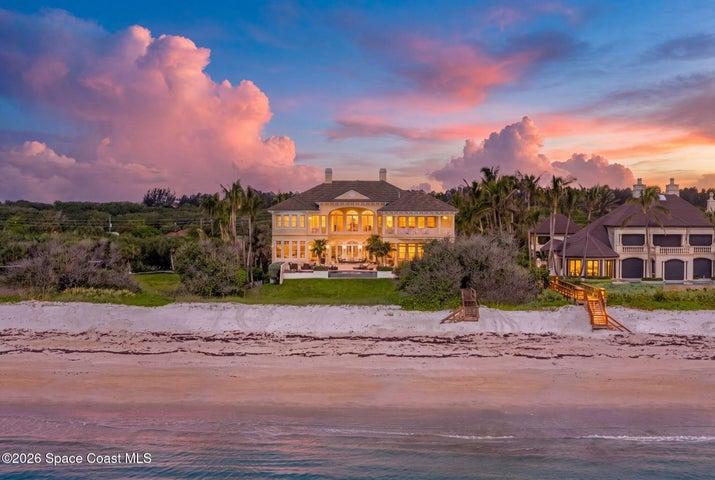 Digitally enhanced twilight image beach view