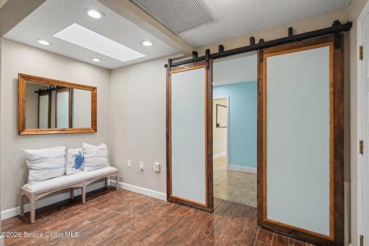 Barn door off Entry