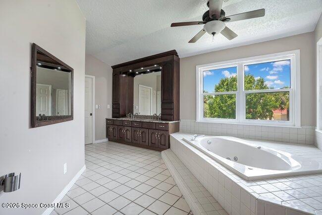 Large soaking tub