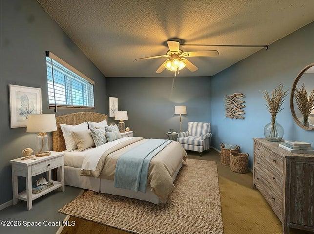 Virtually staged secondary bedroom