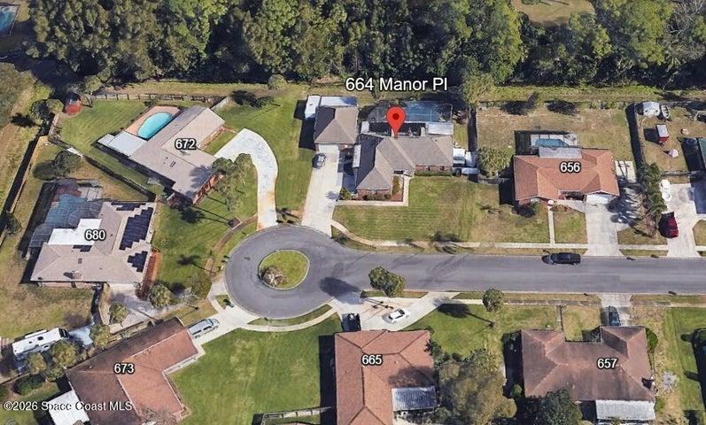 Aerial Cul-de-sac Home