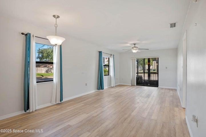 Living room and dining room