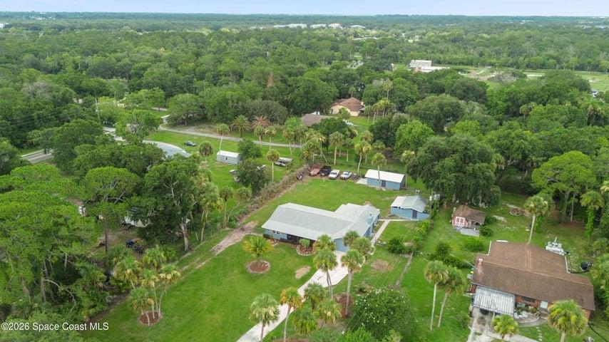 Aerial View of 1.01 Acres, Fully Fenced with Gate.