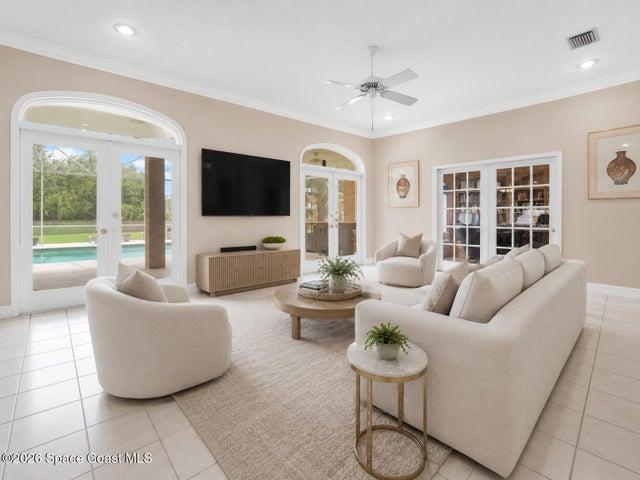 Family Room overlooks pool