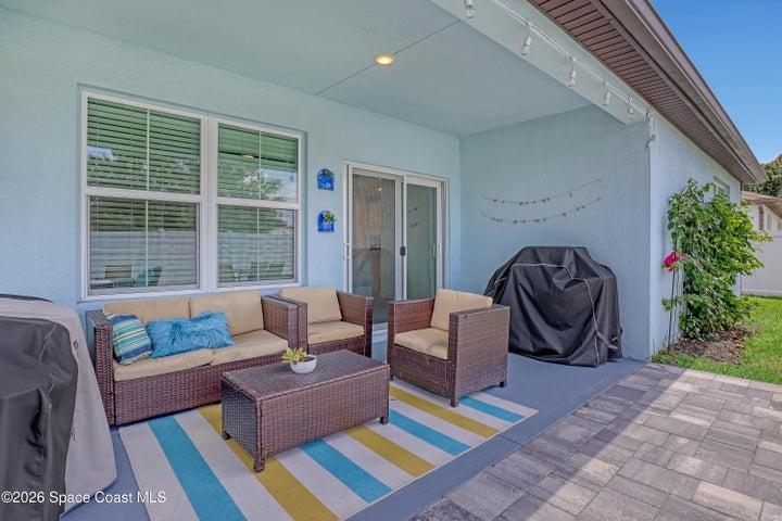 Covered outdoor seating area