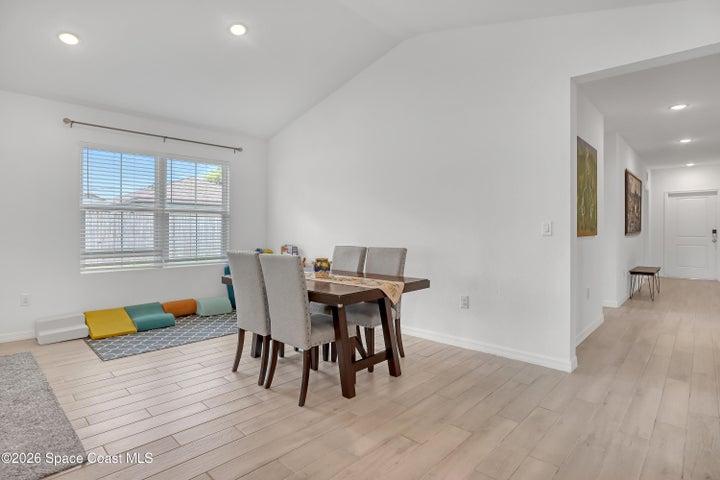 Open floor plan dining area