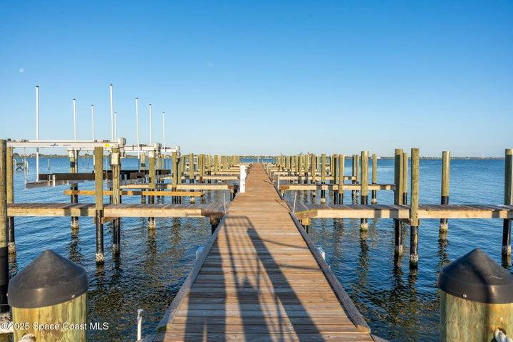 Boat slips with lift available for lease.