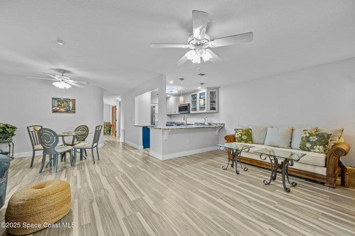 Great room to kitchen / dining