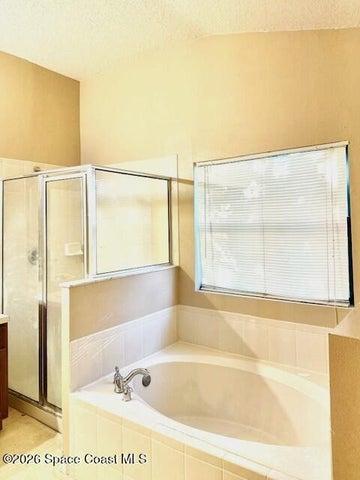 Primary Suite Bathroom with double sinks!