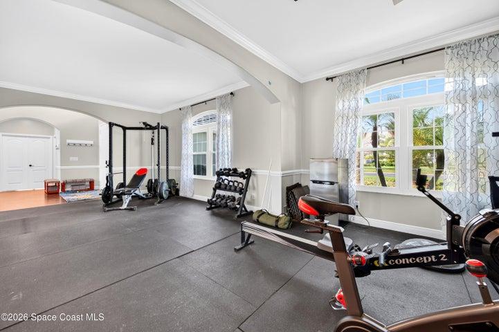 Formal Living and Dining used as a gym