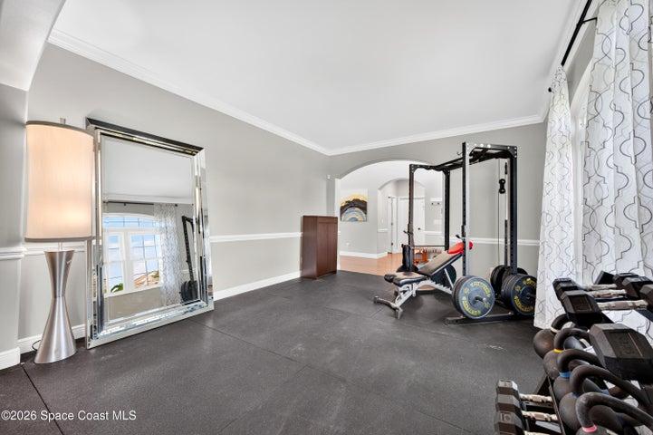 Formal Living and Dining used as a gym