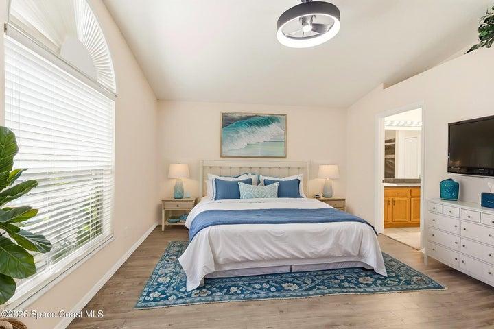 virtually staged primary bedroom