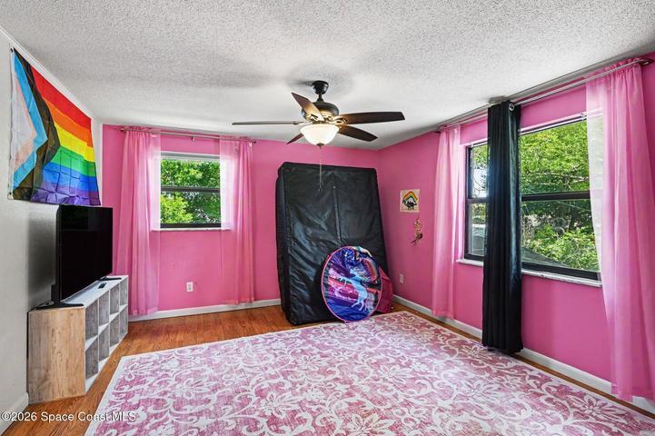 Upstairs to left