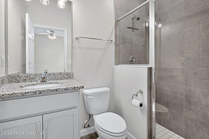 3rd baathroom for 4th bedroom with tiled walk-in shower
