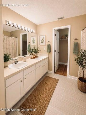 Virtually Staged Primary Bathroom