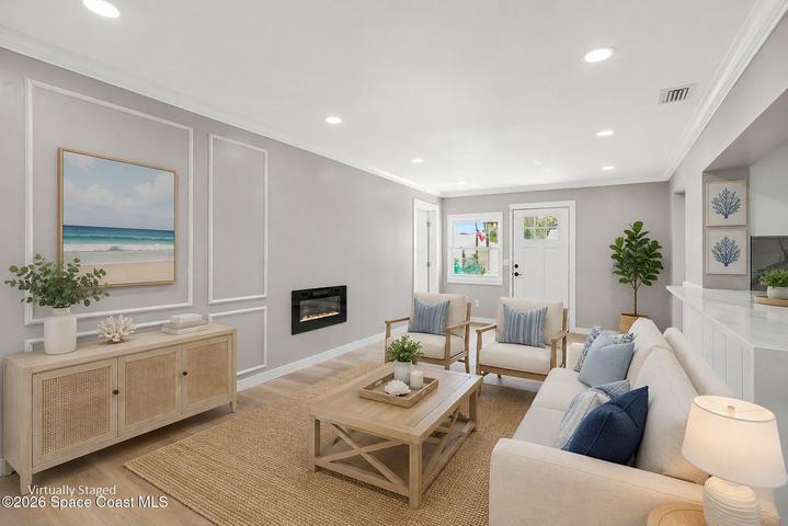Virtually staged living room