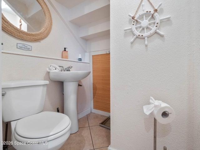 Convenient main level guest bathroom.