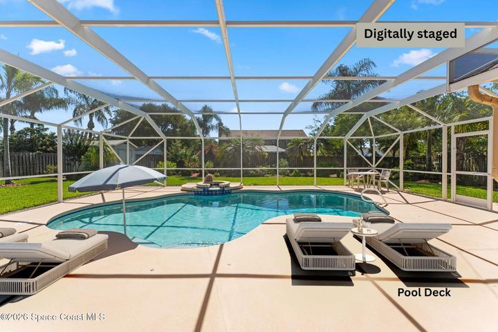 Sparkling pool perfect for cooling off on warm Florida days