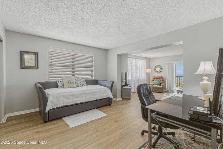 The 3rd bedroom was opened up to provide a passthrough for office but can easily be modified if you prefer a closed in room (see floor plan)