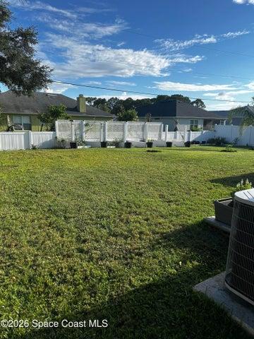 Fenced backyard