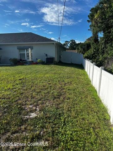 Completely fenced back yard