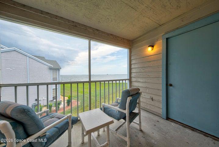 balcony with river view