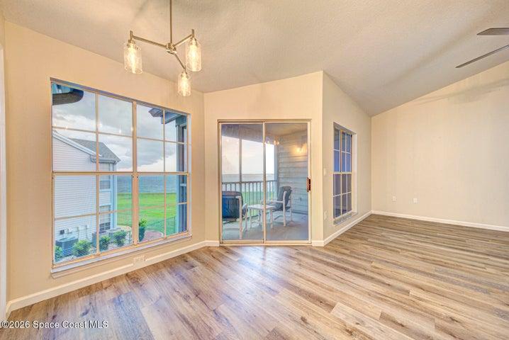 dining room with river views
